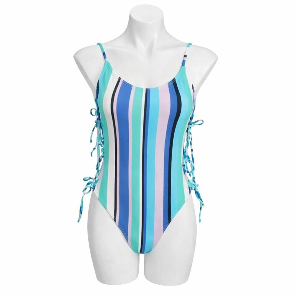 NWT NO BOUNDARIES Multi-Color Side Tie One-Piece Swimsuit Juniors Size M (7-9)